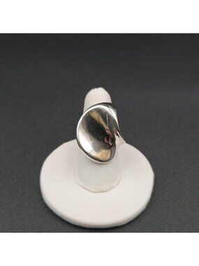 Size 6.25 Sterling Silver Abstract Fluid Wave Statement Band Ring A7491